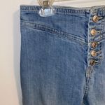 Free People NWT  Dustbowl Blue Tex Slim High Rise Yoke Seam Button Fly Jeans 26 Photo 5