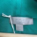 COS NWT  teal wide neck paper bag mini dress Photo 4