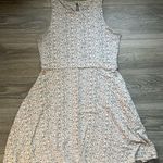 Pact White Pink Green Floral Sleeveless Knee Length Skater Dress Size L Spring Size L Photo 0