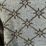 Vintage Icelandic Design Floral Embroidery Wool Cardigan Sweater Blue Size M Photo 5