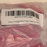 Quince NWT  Italian Triangle Top Bikini, Cherry Sz Medium Photo 7