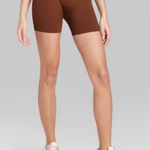 Wild Fable Ribbed High Waisted Ribbed Yoga Shorts S Terracotta Brown Athleisure Photo 0