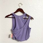 Free People NWT  Womens Tank Top Summer Lilac Strappy Ribbed Crop Size Medium Photo 1