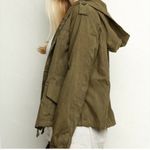 Brandy Melville The Hailey Utility Jacket Hooded Zip Up Army Green One Size Photo 1