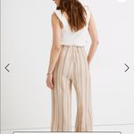 Madewell Tan Smocked Huston Pull-On Crop Pants in Stripe XS Photo 2