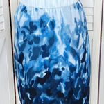 Chico's ‎ Watercolor Print Pull On A Line Skirt Blue Small Photo 0
