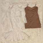 NWT Nadine Merabi Juliette Long Sleeve Lace Long sleeve White midi Dress sz 12 Photo 3