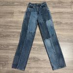 PacSun Women 90s Boyfriend Bohemian Blue Patchwork Straight Leg Jeans Size 24 Photo 0