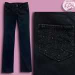 Bik Bok  Black Bling cigarette Style Ankle Jeans Sues Boutique Sz M, 10 Long Photo 1