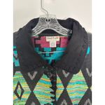 Vintage Jennifer & Grace Southwestern Aztec Woven Cotton Jacket Size Medium Blue Photo 10