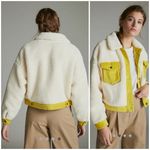 JODIFL  Contrast Corduroy Trimmed Button Up Sherpa Jacket Size S Cabincore Photo 10