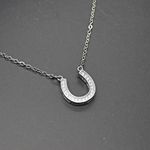 Silver Stainless Steel Horseshoe Necklace Photo 1