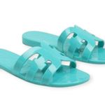 Sam Edelman ⌘ Bay Jelly Flat Slide Sandal ⌘ Rio Blue ⌘ 10 ⌘ Shiny Comfy Glam ⌘ Photo 0