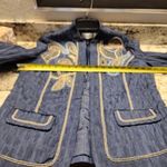 Alfred Dunner  prince street navy Blue Embroidered Light blazer jacket duster 8 Photo 8