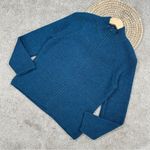La Vincunita Women’s 100% Baby Alpaca Sweater Cardigan Full Zip in Blue XL Photo 0