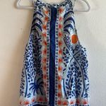 Farm Rio Tank Top Afternoon Breeze Beaded Tassel Tie Cotton Blouse Sz L NWT Photo 12