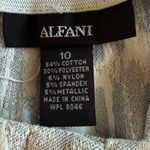 Alfani  White with Silver Metallic Threads Ankle Pants Size 10 EUC Photo 5