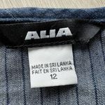 Alia Vest Womens 12 Blue Zip Up Pinstripe Denim Casual Pockets Stretch Layering Photo 1