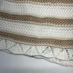 MADDEN NEW YORK CROCHETED STRIPED L SHORTS WITH BEADED DRAWSTRING TIE NEW Tan Size L Photo 3