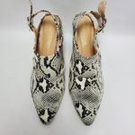 Chase and Chloe  Fame 1 Snakeskin Slingback Chunky Heels Pointed Toe Mules Sz 8.5 Photo 2