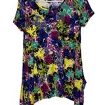 Cable & Gauge  women small blouse multicolor short sleeve side slits lightweight Photo 10