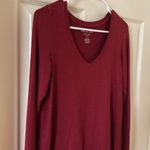 American Eagle  Soft & Sexy Plush Long Sleeve Shirt V-Neck Soft Size Small Red Photo 2