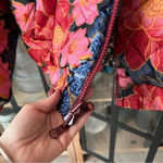 Farm Rio  Toucanfly Reversible Quilted Floral Jacket zipup Sherpa colorful puffer Photo 7
