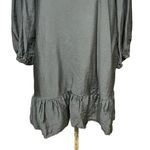 & Other Stories & Other Stories Dress Long Balloon Sleeve Ruffle Hem Drop Waist Black Size US 4 Photo 2