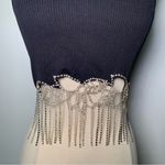 ZARA  Black Embellished Crop Tank Top tassels with flowers ref 7901/380 festival Photo 2