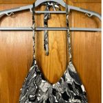 Elle NWT Women XS 12x49 Halter Neck Maxi Dress Summer Floral Abstract Black Photo 1