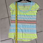 American Eagle  Women Favorite Tee stripe neon T-shirt size‎ Medium Photo 4