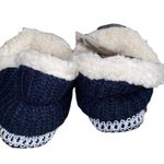 Muk Luks Fur Lined Hard Sole House Shoes Slippers size small navy blue NWTs Photo 1