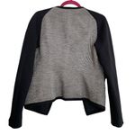 Theory  Moditas Danube Blazer Jacket Black White Drape Front Wool Blend Quilted Photo 3