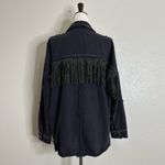 ZARA  Woman Western Black Denim Studded Fringe Jacket, Sz Small Photo 7