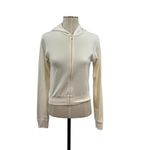 SKIMS  Logo Pointelle Zip Up Hoodie Ivory Cream Size Small Photo 2