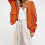 Free People  ruched sleeve linen, blend bomber jacket Photo 1