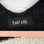 fab'rik  Black and Cream Color Block Open Front Cardigan Size S/M Photo 2