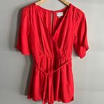 Jun & Ivy boutique red scalloped neckline jumpsuit romper preppy chic Photo 0