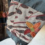 ANU Size L Silk Wool Blend Colorful Patchwork Art to Wear Boxy Lightweight Coat Size L Photo 3