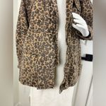 Free People  Womens Brown Leopard Denim Oversized Seize The Day Utility Jacket M Photo 5