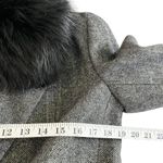 ZARA Rare Gray Stripe Removable Faux Fur Collar Blazer Jacket Size Small Photo 7