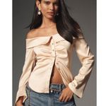 Anthropologie  Satin Off Shoulder Top NEW Photo 0
