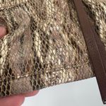Chez Women's Fine Leather Snakeskin Embossed Crossbody Bag Brown Beige One Size Photo 5