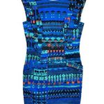 Anthropologie  Plenty Tracy Reese Blue Abstract Tapestry Paint Print Dress Size 6 Photo 0