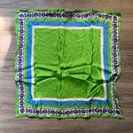 FRNCH  Paris Green Blue Square Scarf Sleeveless Print Summer Shirt One Size Photo 0