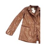 Princess Polly Blazer Jacket Size Small/Medium Morrison Faux Leather Brown NWT Photo 2