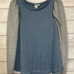 Bibi Woman’s Pullover Sweater Size Medium Blue Gray Long‎ Sleeve Photo 0