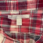 Old Navy Y2K red blue plaid tab sleeve button front tunic dress with pockets. XL Photo 7
