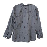 Christopher & Banks Houndstooth Plaid Floral Button Up Shirt Black White Size 2X Photo 2