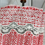 Banana Republic  Printed Lace Trim Babydoll Tank Top Red XS Photo 5